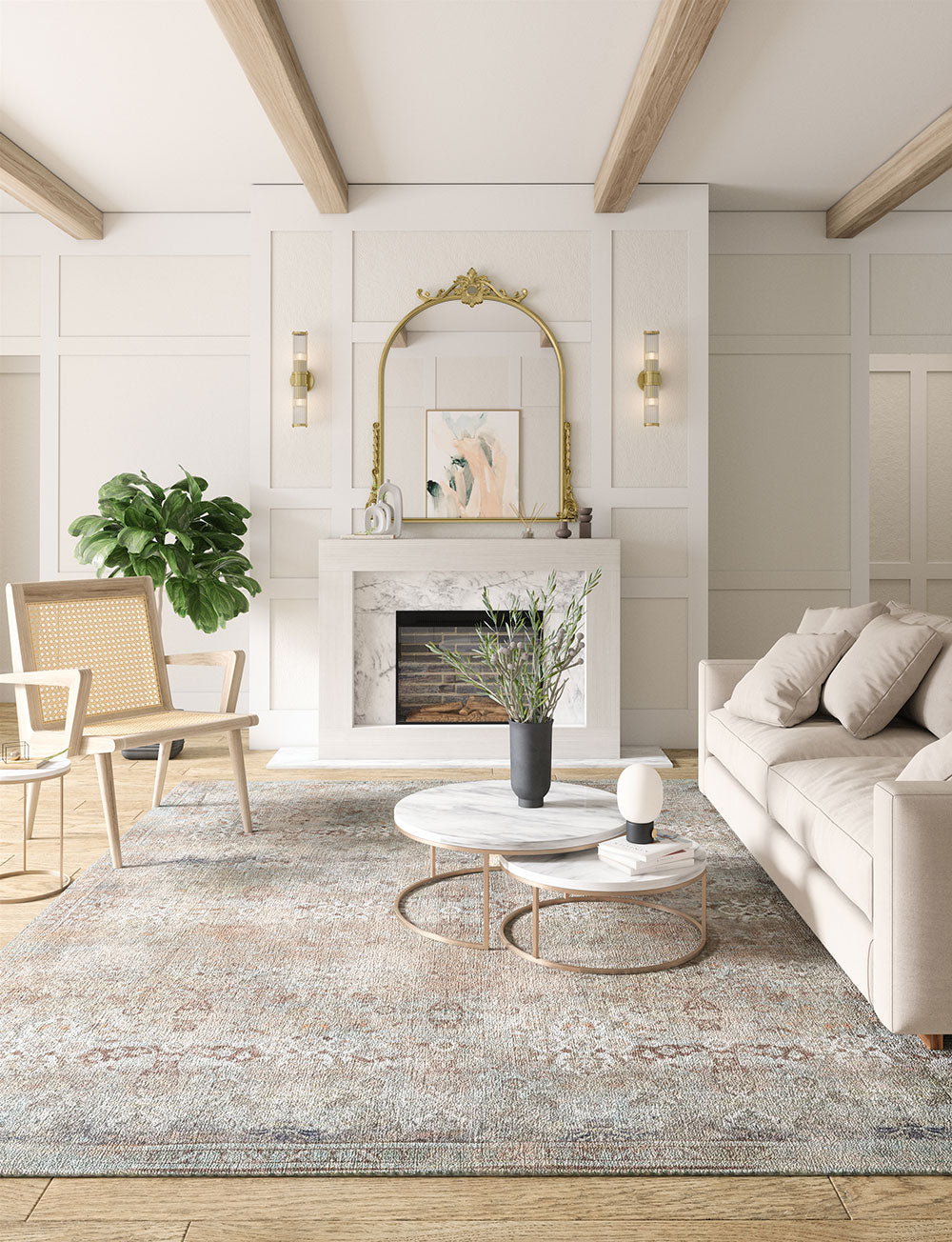 Teppich Kissara Beige Blau