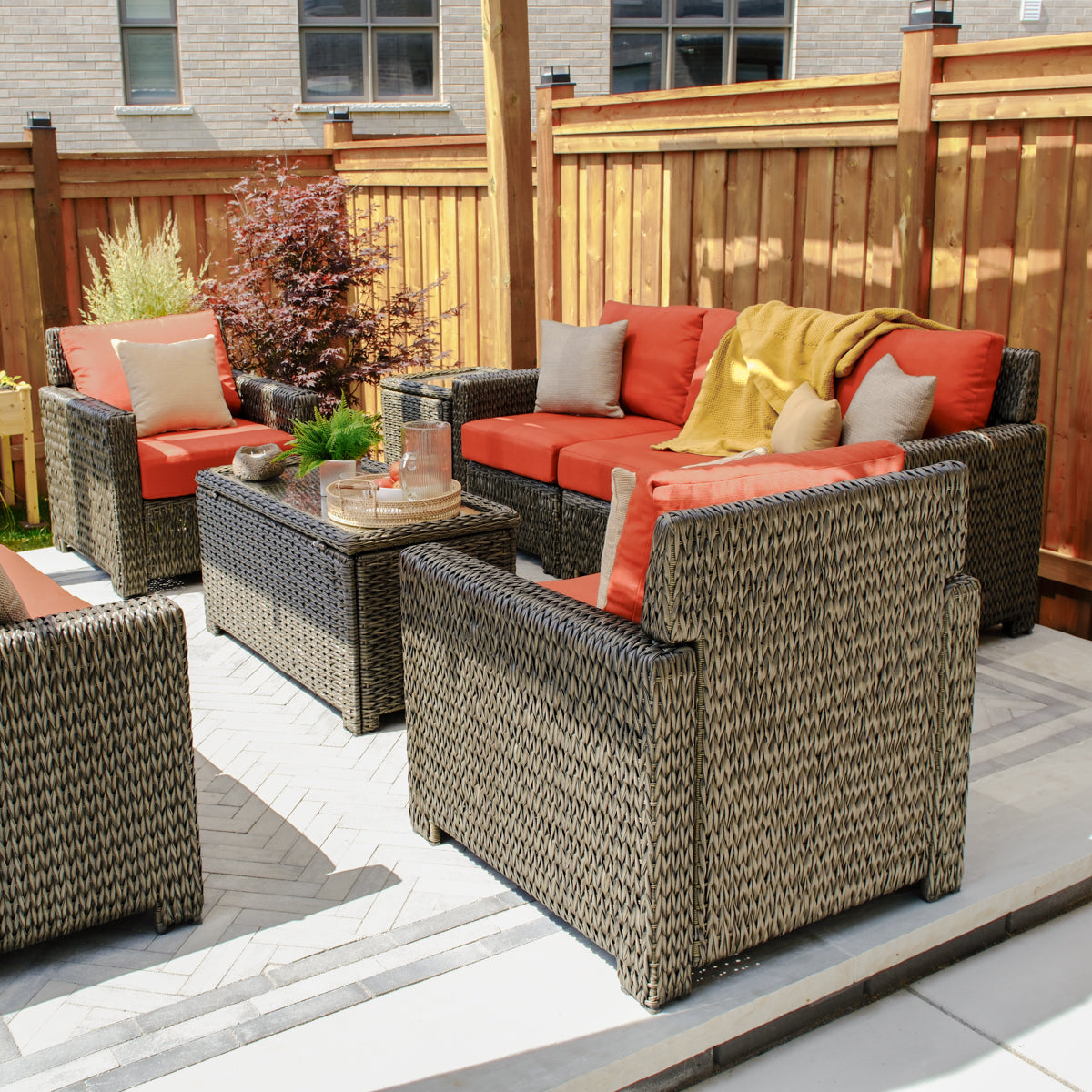 Laguna Point 4-Piece Wicker Outdoor Conversational Set - AURABAGS SHOP