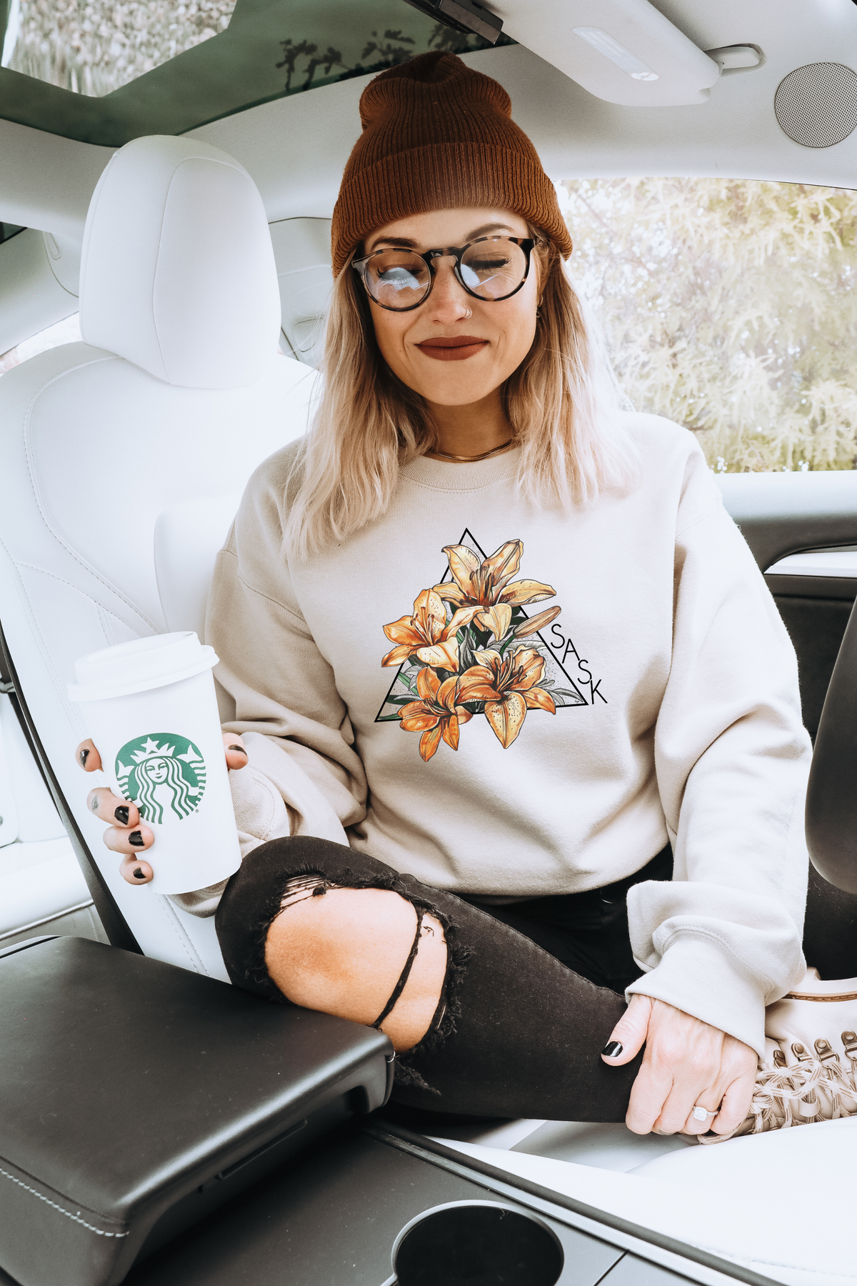 Lily Triangle Unisex Crewneck Sweatshirt | Sask Clothing
