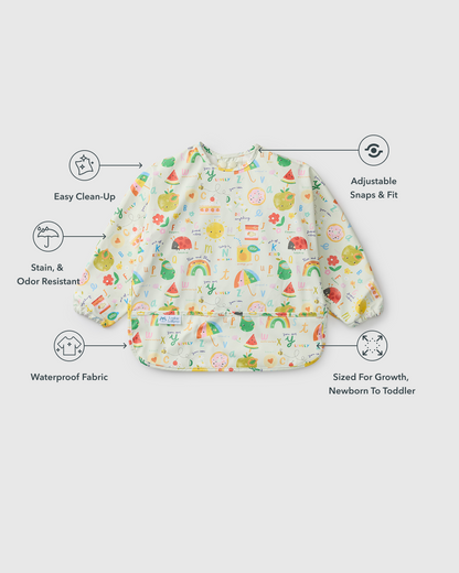 Long Sleeve Bib - Alphabet Smiles