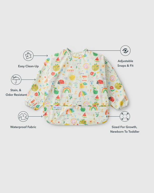 Long Sleeve Bib - Alphabet Smiles