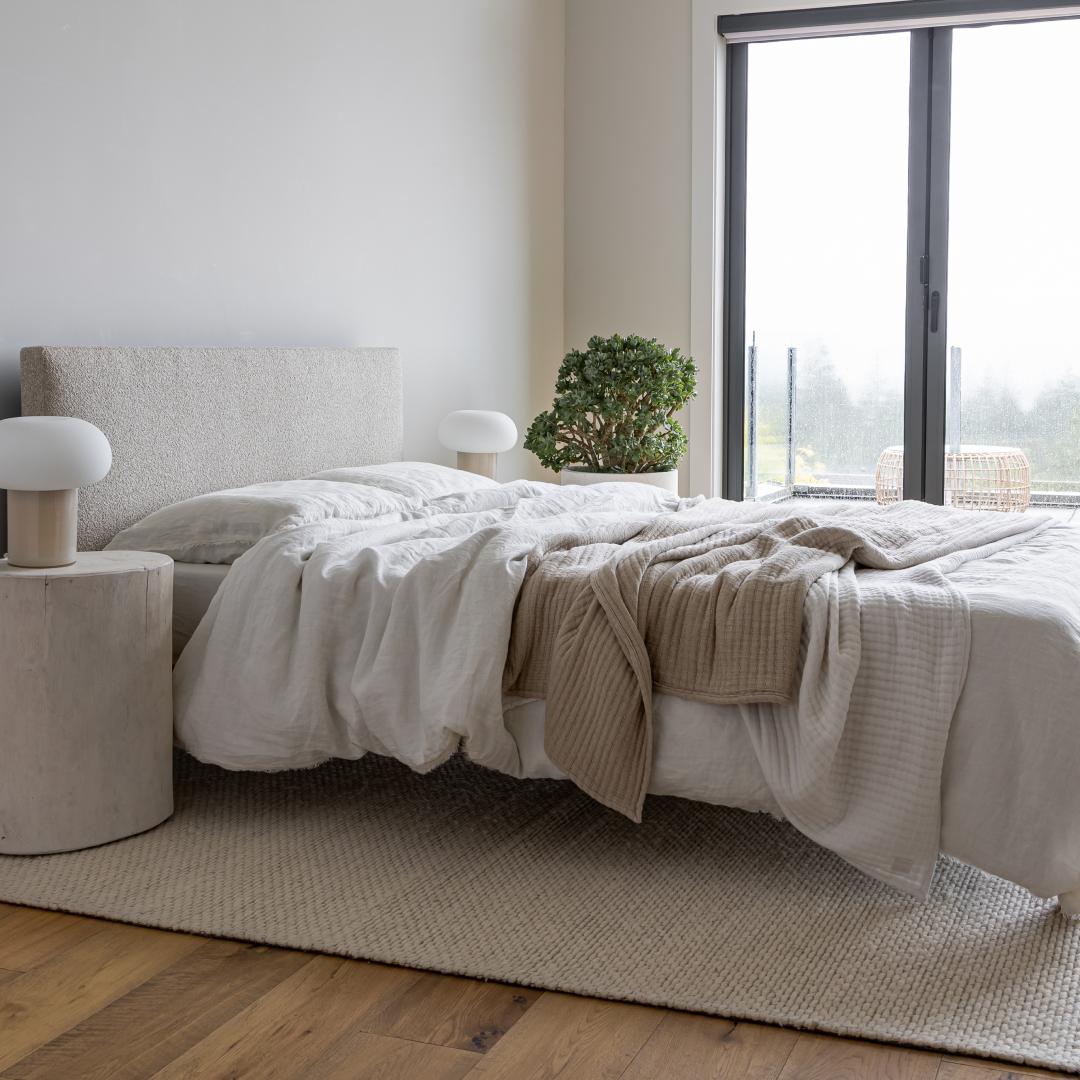 Luna Tool Free Upholstered Queen Bed - Beige