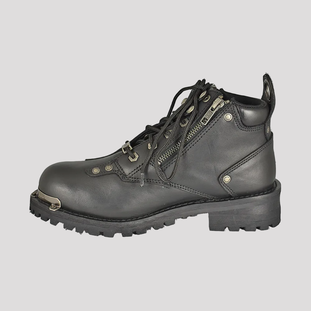 Milwaukee Leather Men's 6" Double Zip Lace Up Motorcycle Boots