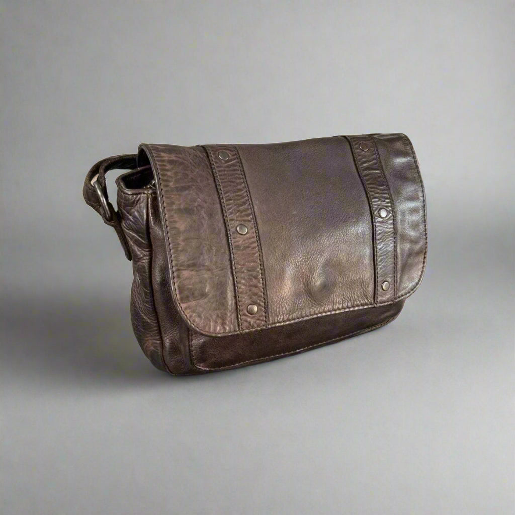 MET Studded Leather Crossbody Bag