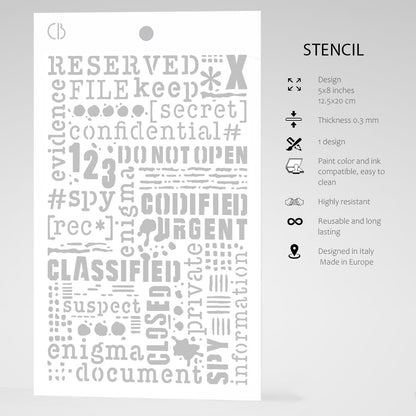 Ciao Bella Texture Stencil 5x8 Confidential