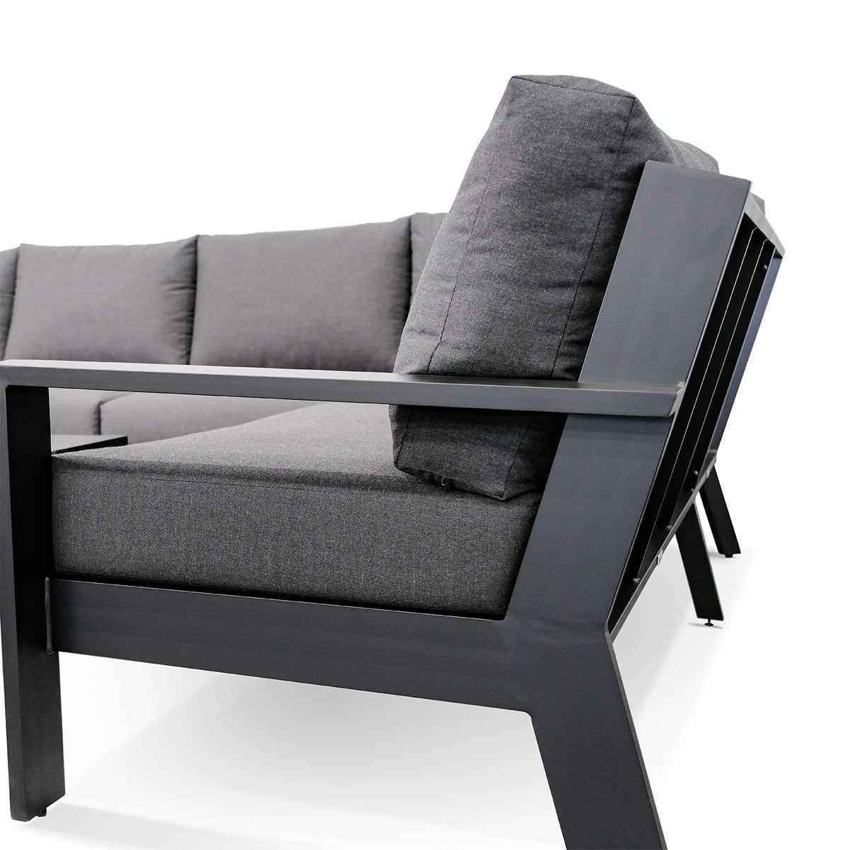 Magnolia Black Aluminum Sectional with Sunbrella® Cushions - AURABAGS SHOP