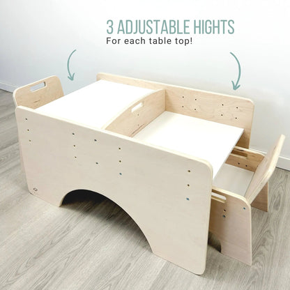 PAPAYA DOUBLE - Adjustable Montessori Table & Chair Set for Two