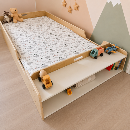APPLE TWIN - Montessori Floor Bed with Rails