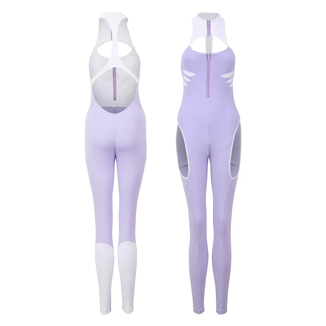 Anime Style The Purple Shark Jumpsuit Yoga Pants Full Body Sexy Fitness Activewear