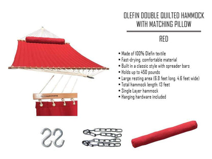 Olefin Double Quilted Hammock with Matching Pillow
