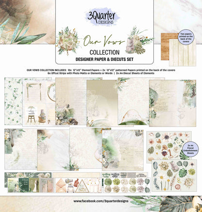 3Quarter Designs - 12" X12" Paper Pack - Our Vows