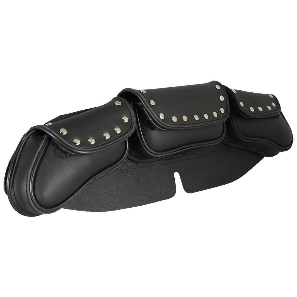 Open Road Chrome Stud Curved PVC Windshield Bag