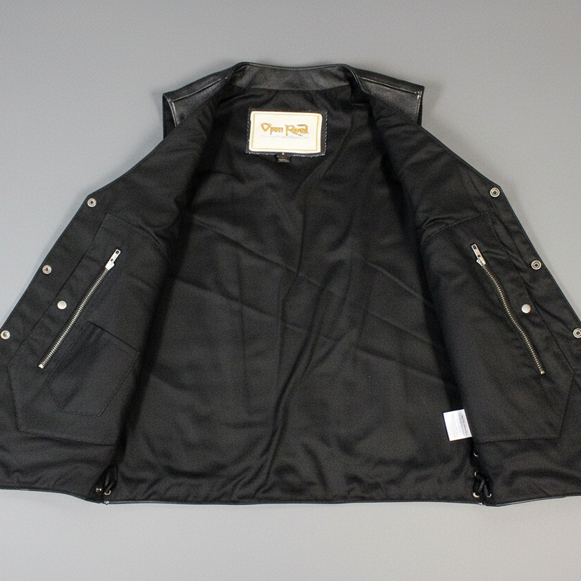 Open Road Men's 10 Pocket Leather Vest | Genuine Cowhide Vest