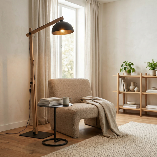 OSLO Black Scandinavian Floor Lamp for Living Room, Bedroom & Office – Modern Minimalist Lighting - AURABAGS SHOP