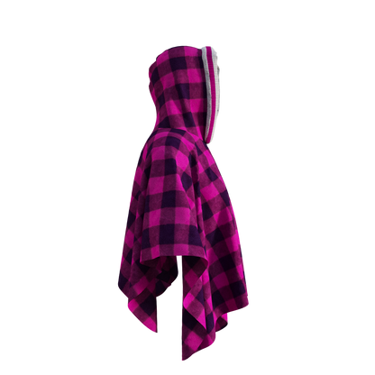 Pook Poncho - Adult Pink Polar Fleece w/ Snap Fastners