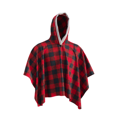 Pook Poncho - Adult Red Polar Fleece w/ Snap Fastners