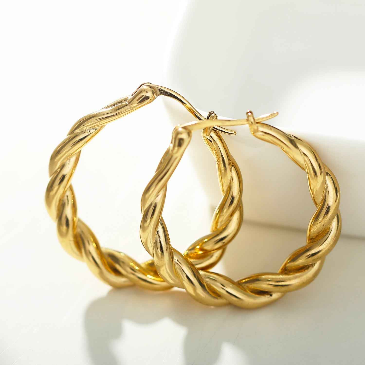 CARWYN Knotted Rope Hoop Gold Earrings
