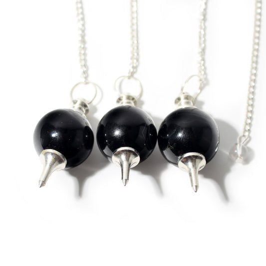 Black Onyx Ball and Point Pendulum - 3 Pack