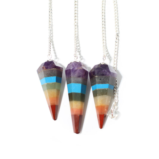 Chakra Pendulum 6 Facet & Bead - 3 Pack