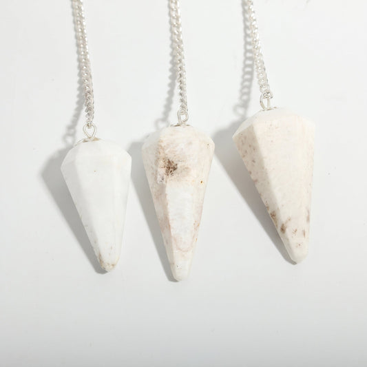 Scolecite Pendulum 6 Facet & Bead - 3 Pack