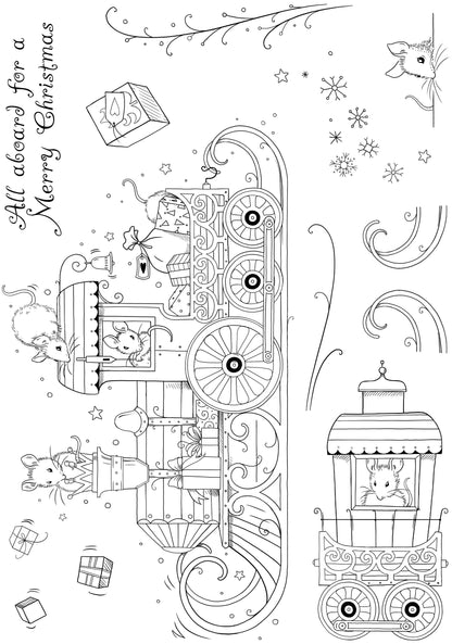 Pink Ink Designs Christ-Mouse Express 6 in x 8 in Clear Stamp Set