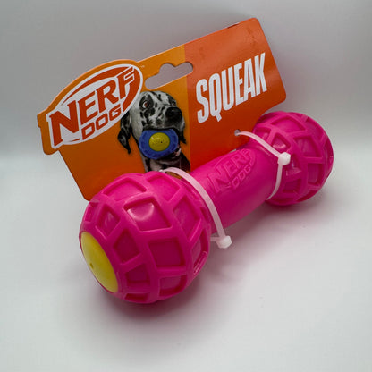 Squeaky Dog Barbell Toy for Aggressive Chewers
