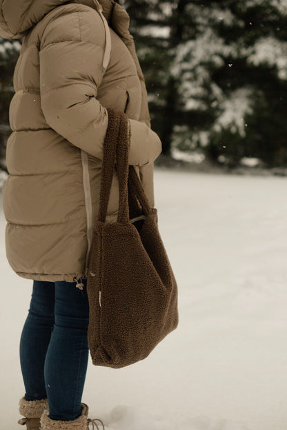 Sac fourre-tout en teddy | Doublure polar | Aimanté