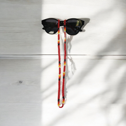 Artisan Handwoven Glasses Chain ( Red)