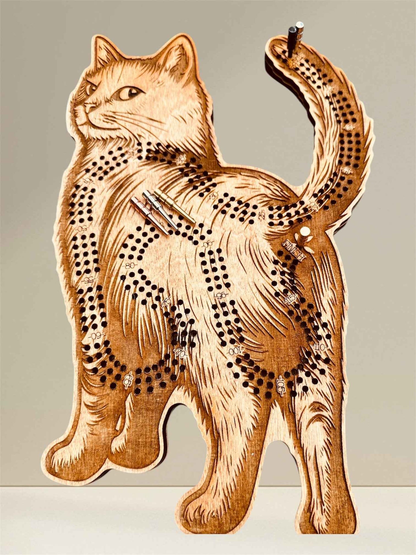 Cat Cribbage Board