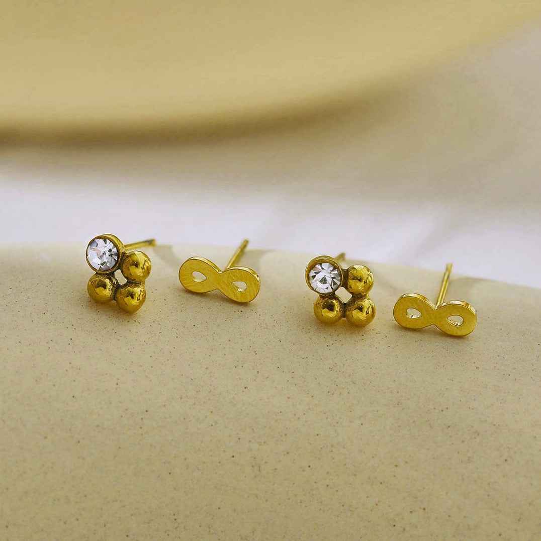 RENCE 2-Pair Stud Earrings Set