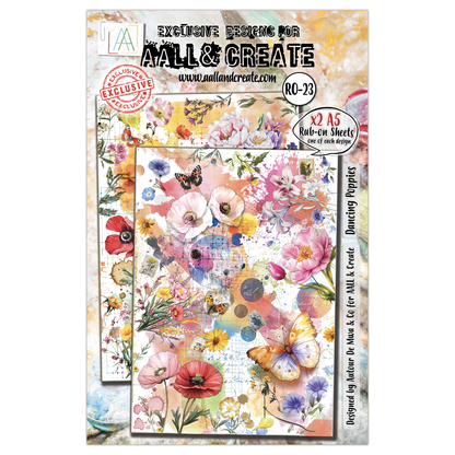 AALL and Create - A5 Rub-Ons - Dancing Poppies