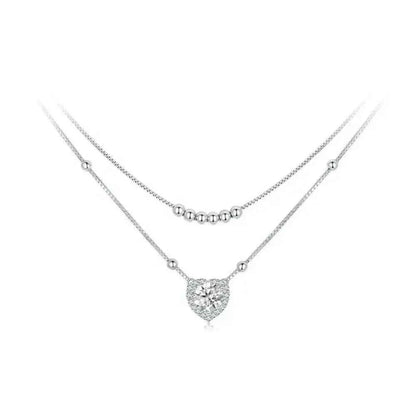 Capture Her Heart With Dazzling Brilliance: 1Ct Moissanite Heart Necklace