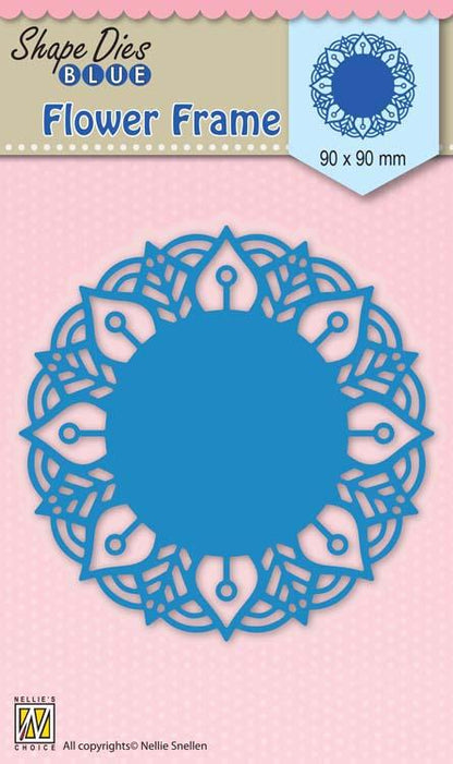 Nellie's Choice - Shape Die Blue Round Lace-Flower Frame