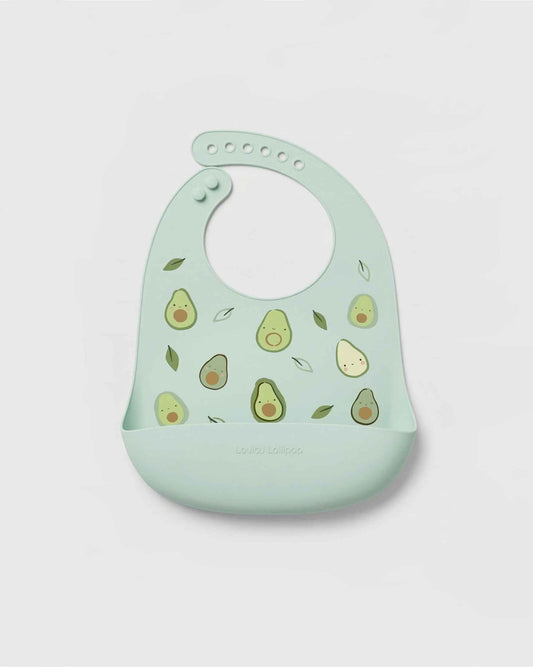 Silicone Bib Printed - Avocado