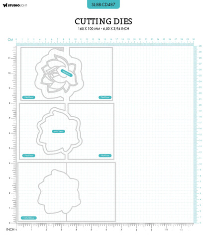 SL Cutting Die Water Lily Card Blooming Butterfly 165x100x1mm 7 PC nr.487