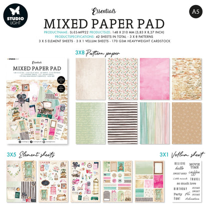 SL Mixed Paper Pad Lovely Vintage Essentials 148x210x9mm 42 SH nr.22