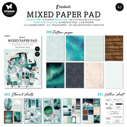 SL Mixed Paper Pad Glistening Skies Essentials 148x210x9mm 42 SH nr.27