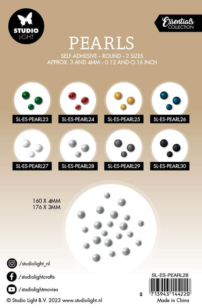 SL Self-Adhesive Pearls Silver Pearls Essentials105x160x4mm 336 PC nr.28