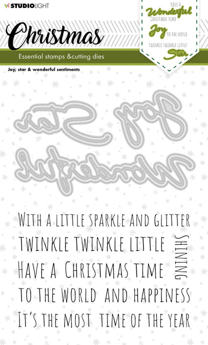 SL Stamp & Cutting Die Christmas Wonderful Sentiments Essentials 138x178x3mm 12 PC nr.44