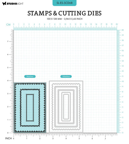 SL Stamp & Cutting Dies Elegant Frames Essentials 100x138x3mm 9 PC nr.68