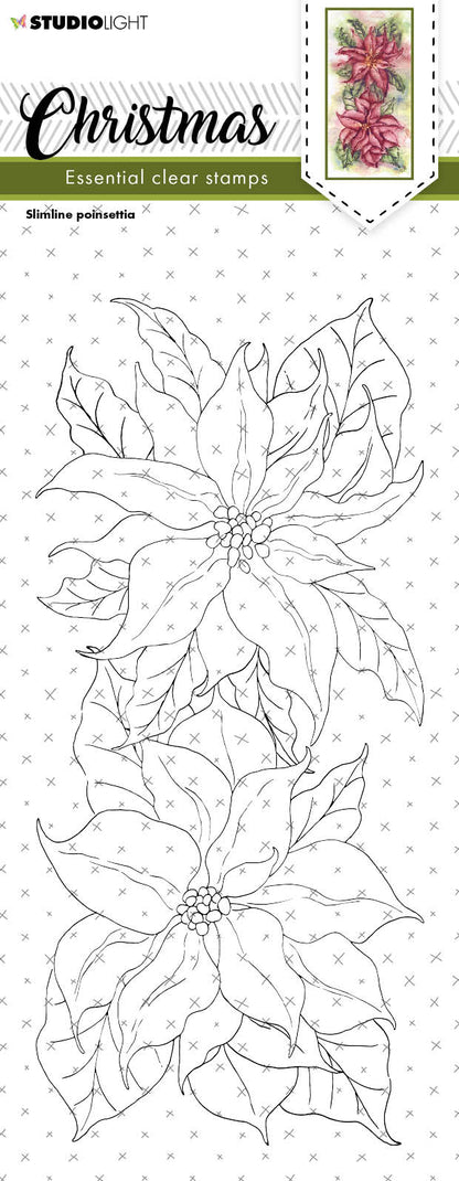SL Clear Stamp Christmas Slimline Poinsettia Essentials 105x210x3mm 1 PC nr.240