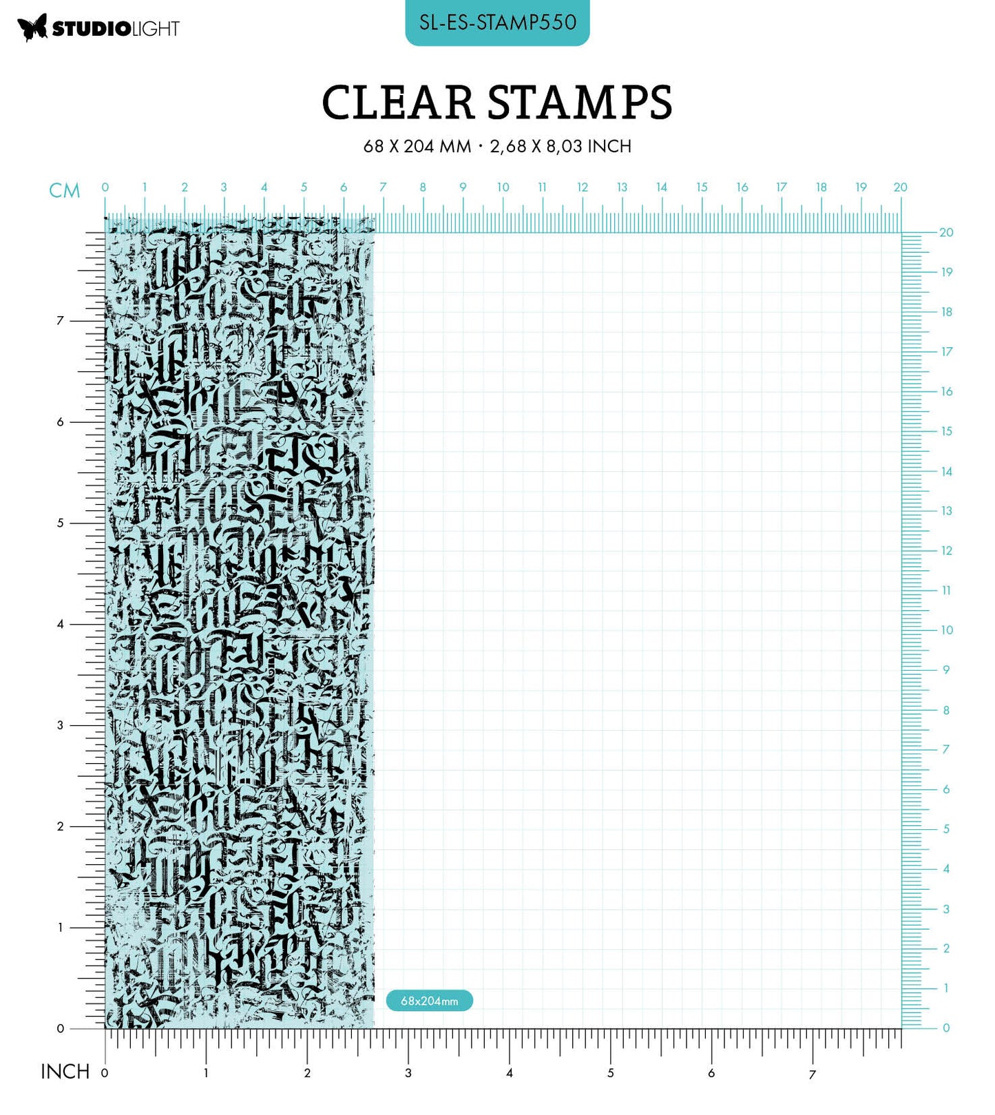 SL Clear Stamp Gothic Script Essentials 68x204x3mm 1 PC nr.550