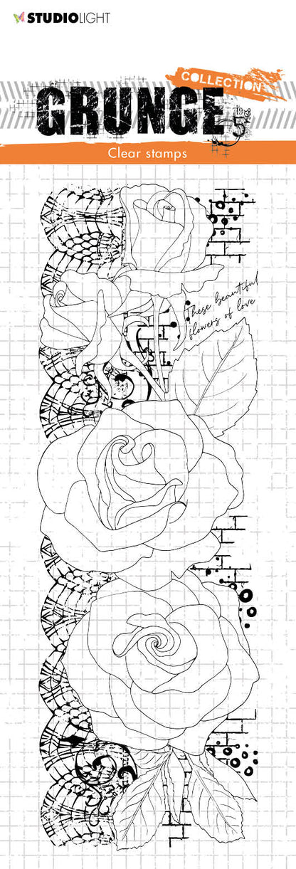 SL Clear Stamp Roses Grunge Collection 210x74x3mm 1 PC nr.202