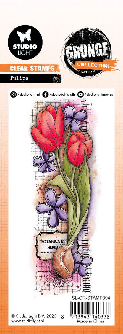 SL Clear Stamp Tulips Grunge Collection 45x140x3mm 1 PC nr.394