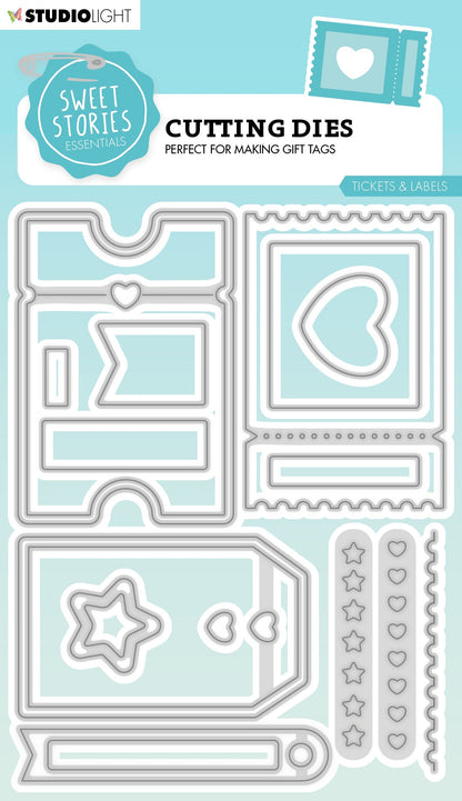 SL Cutting Die Tickets & Labels Sweet Stories 150x112x1mm 18 PC nr.685