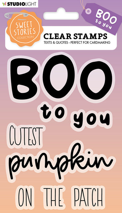 SS Clear Stamp Quotes Large Boo To You Sweet Stories 148x105x3mm 8 PC nr.271