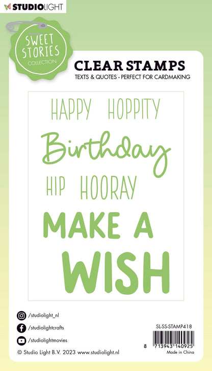SL Clear Stamp Quotes Large Make A Wish Sweet Stories 148x105x3mm 5 PC nr.418