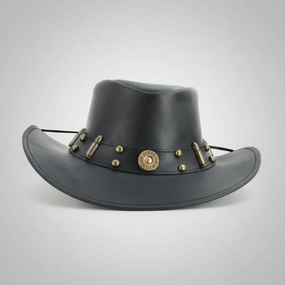 Shapeable Cowboy Hat with 12 Gauge Bullet Slice & Embellishments