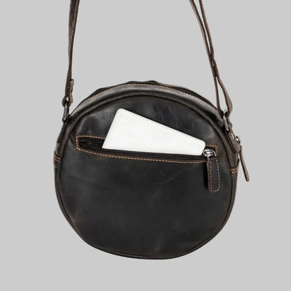 Greenwood Leather Round Crossbody Bag