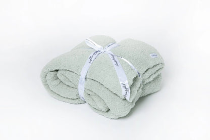 Desert Sage Solid Double Layered Print Extended Throw